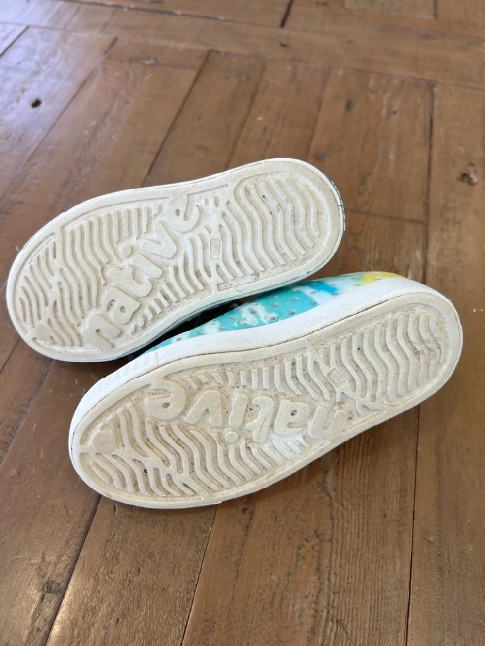 Native Jefferson colorful tie dye slip on Waterproof sneaker sandals kids 8